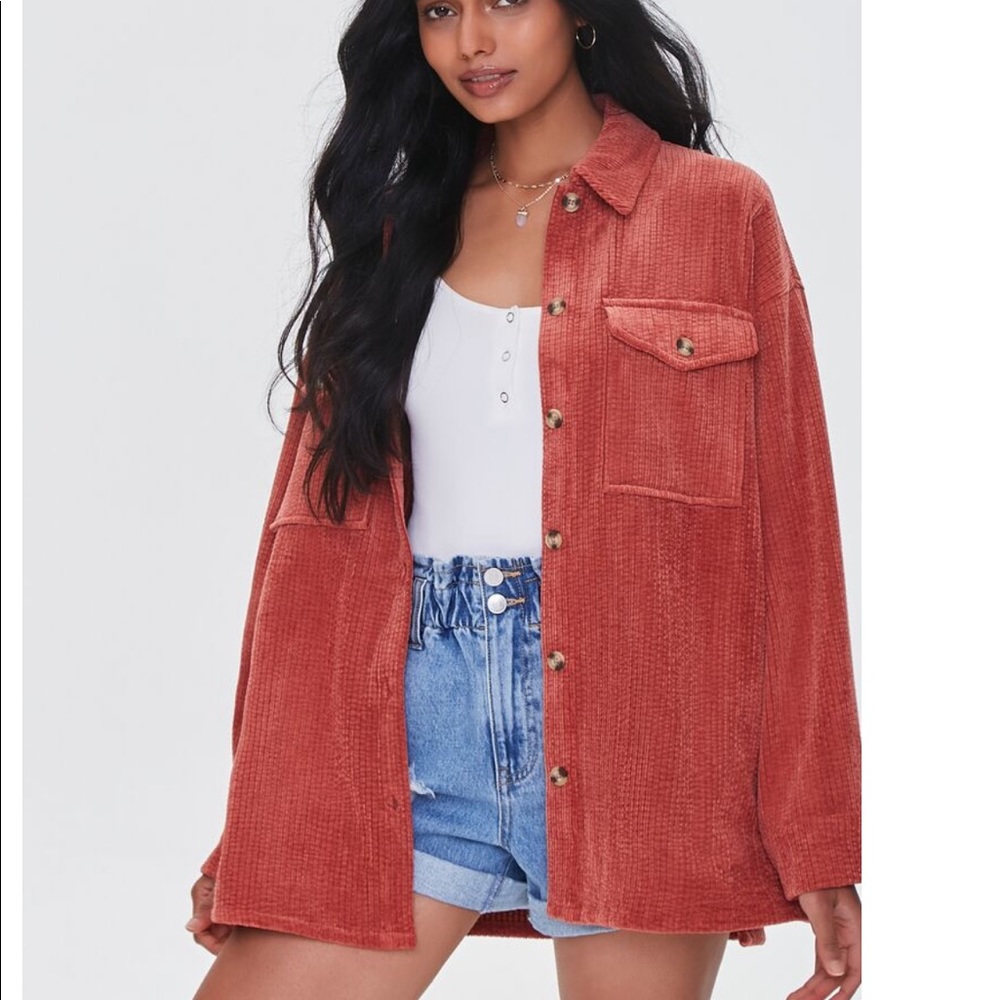 Corduroy High-Low Shacket